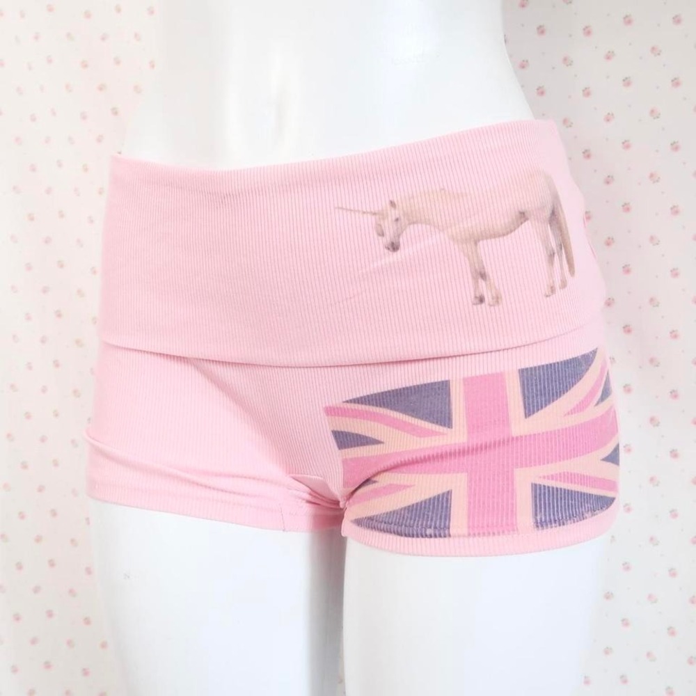 union jack boy shorts y2k ribbed lounge shorts coquette underwear